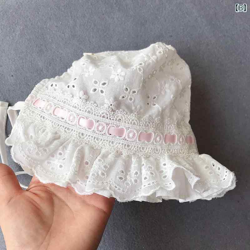 ベビー帽子 女児用 春夏秋 薄手 日焼け防止 UVカット 純綿素材 プリンセスデザイン...