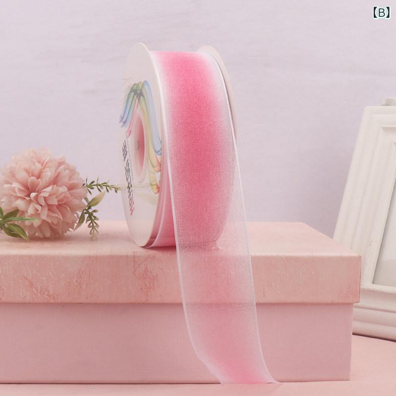 ヘアアクセサリー リボン 蝶結び 虹色 グラデーション パール レース ツーカラー ...