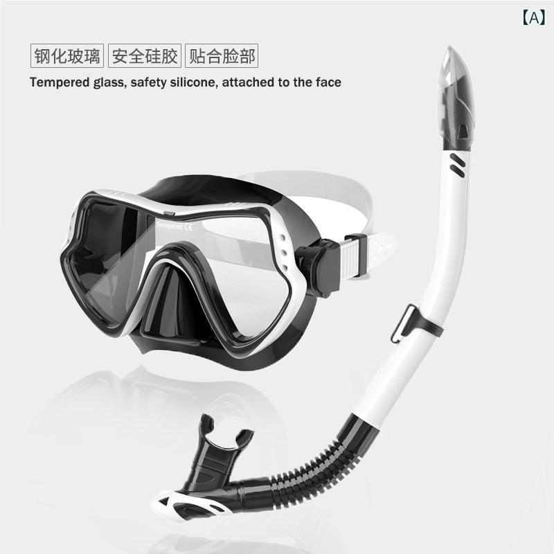 Other - シュノーケリングセット ドライスノーケル ダイビングマスク 鼻ガード 一体型フェイスマスク 水中メガネ 呼吸管 スイミングギア 快適フィット クリアレンズ 防水加工
