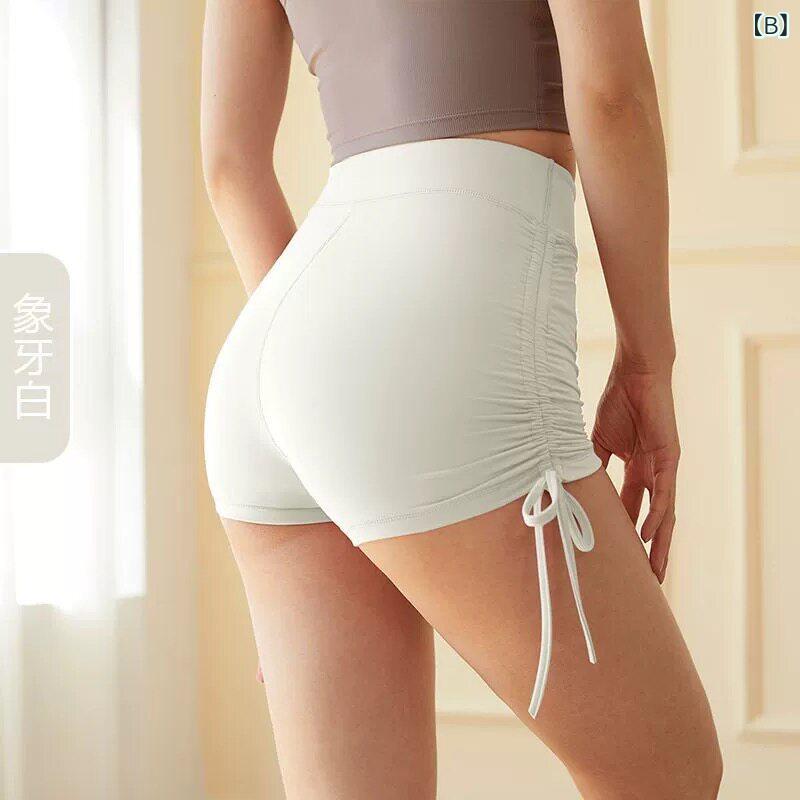 レディース 夏用 ハイウエスト ホットパンツ 紐付き 速乾 ストレッチ ショートパン...