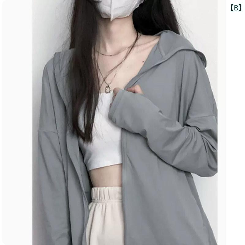 ベネフィメントショップのレディース 夏用 UVカット フード付き 薄手 通気性 接触冷感 ジャケット 白 軽量 アウトドア メッシュ素材｜アングル2