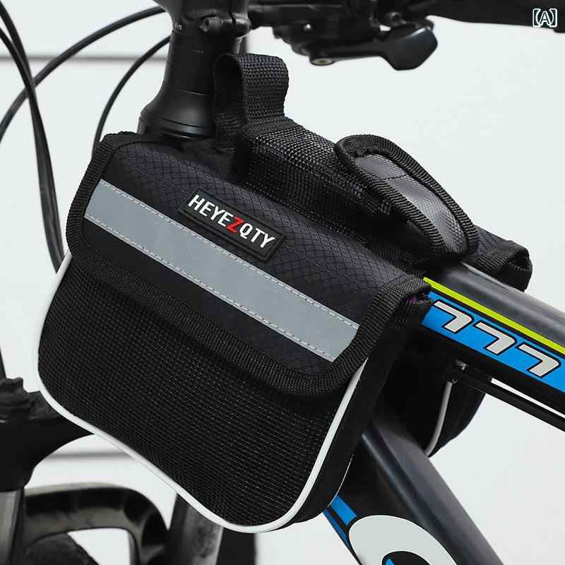 自転車バッグ 子供用 山地バイク ハンドルポーチ 前梁収納 防水スマホケース バックパック ショルダーバッグ アウトドア サイクリング 軽量 機能的 取り外し可能