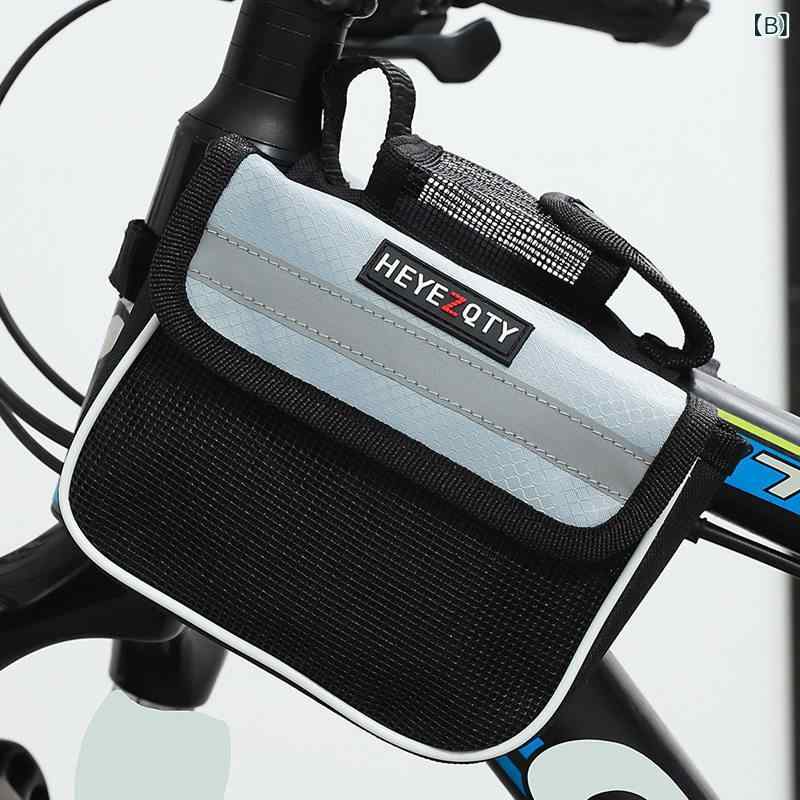 ベネフィメントショップの自転車バッグ ハンドルバー ポーチ 防水 スマホ収納 マウンテンバイク用 サイクリング アクセサリー ライディングギア フレーム 鞄 アウトドア 携帯ホルダー 収納ポケット 軽量 耐久性｜アングル2
