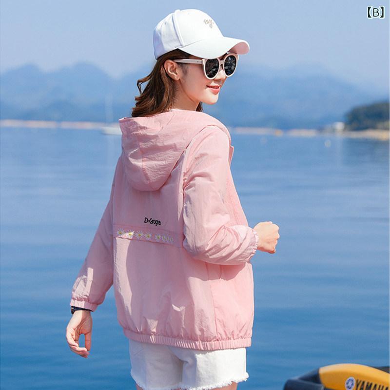 レディース 夏 日焼け防止服 長袖 薄手 通気性 紫外線カット アウトドア ショート...