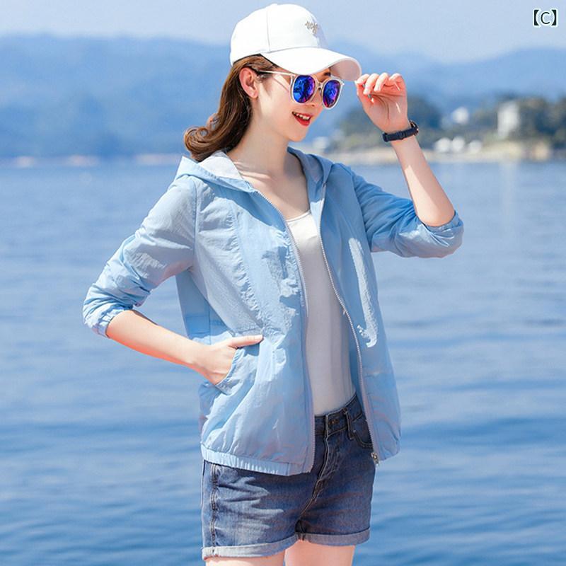 レディース 夏 日焼け防止服 長袖 薄手 通気性 紫外線カット アウトドア ショート...