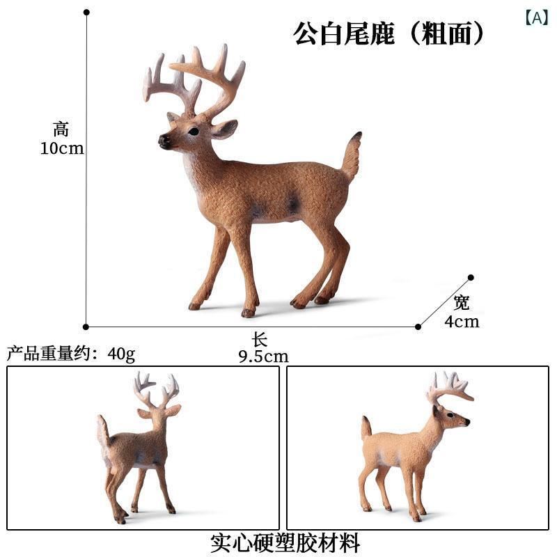 Vehicles - 子供 おもちゃ リアル 動物 フィギュア 野生 鹿 白尾鹿 ミルー シカ 模型 セット 置物 クリスマス 飾り 室内用 教育 玩具 自然 学習 ディスプレイ