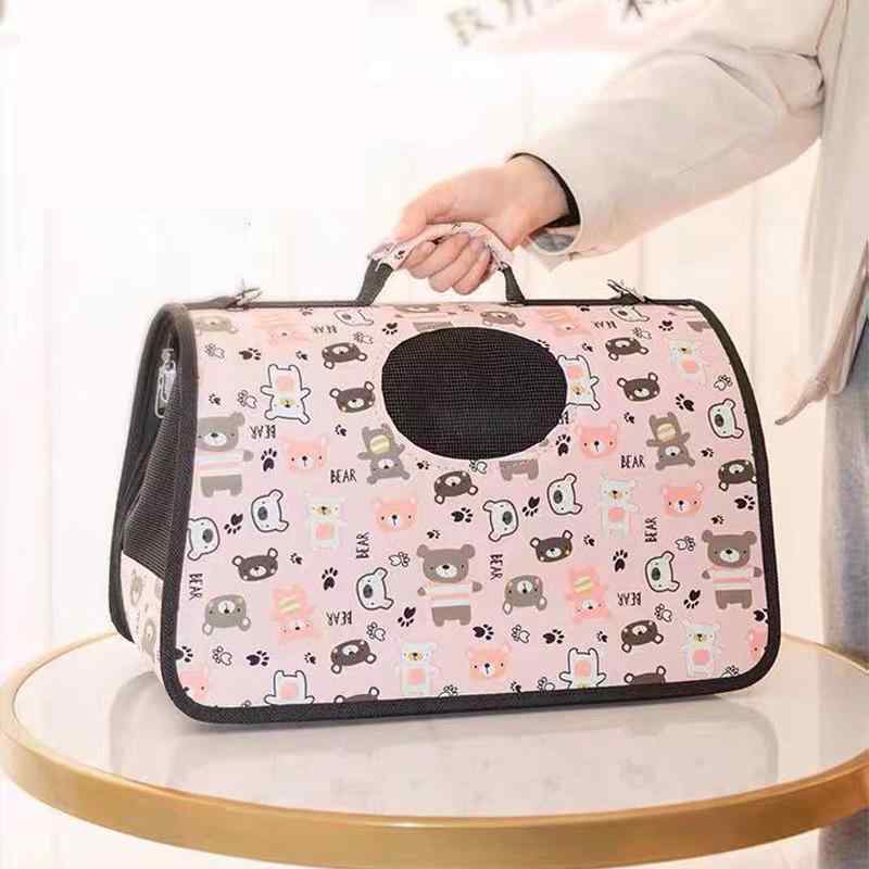 肩背行李包 - 猫 犬 ペットバッグ 折り畳み 花柄 ハンドバッグ 牛津布 透気性 斜め掛け ショルダーバッグ 背負い 背負える 体型カバー ゆったり
