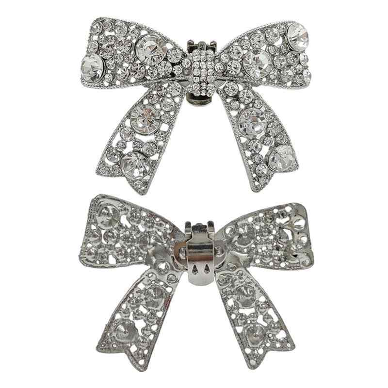 パンプスアクセサリー レディース 靴飾り シューズクリップ 蝶結び ビジュー ジルコニア 金属製 取り外し可能 おしゃれ かわいい 結婚式 二次会 パーティー用 靴用チャーム 付け替え用 ドレスアップ シューパーツ パンプス用 ハイヒール用 華やか 輝き
