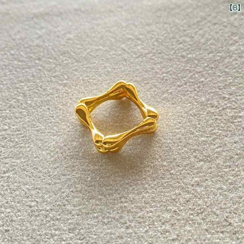 指輪 レディース 土星モチーフ リング シルバーカラー おしゃれ かわいい アクセサリー ジュエリー 個性的 デザイン 不規則 異形 交叉 紋様 シンプル カジュアル トレンド 華奢 質感 高見え お出かけ 普段使い ギフト プレゼント 記念日 重ね付けの商品画像 3