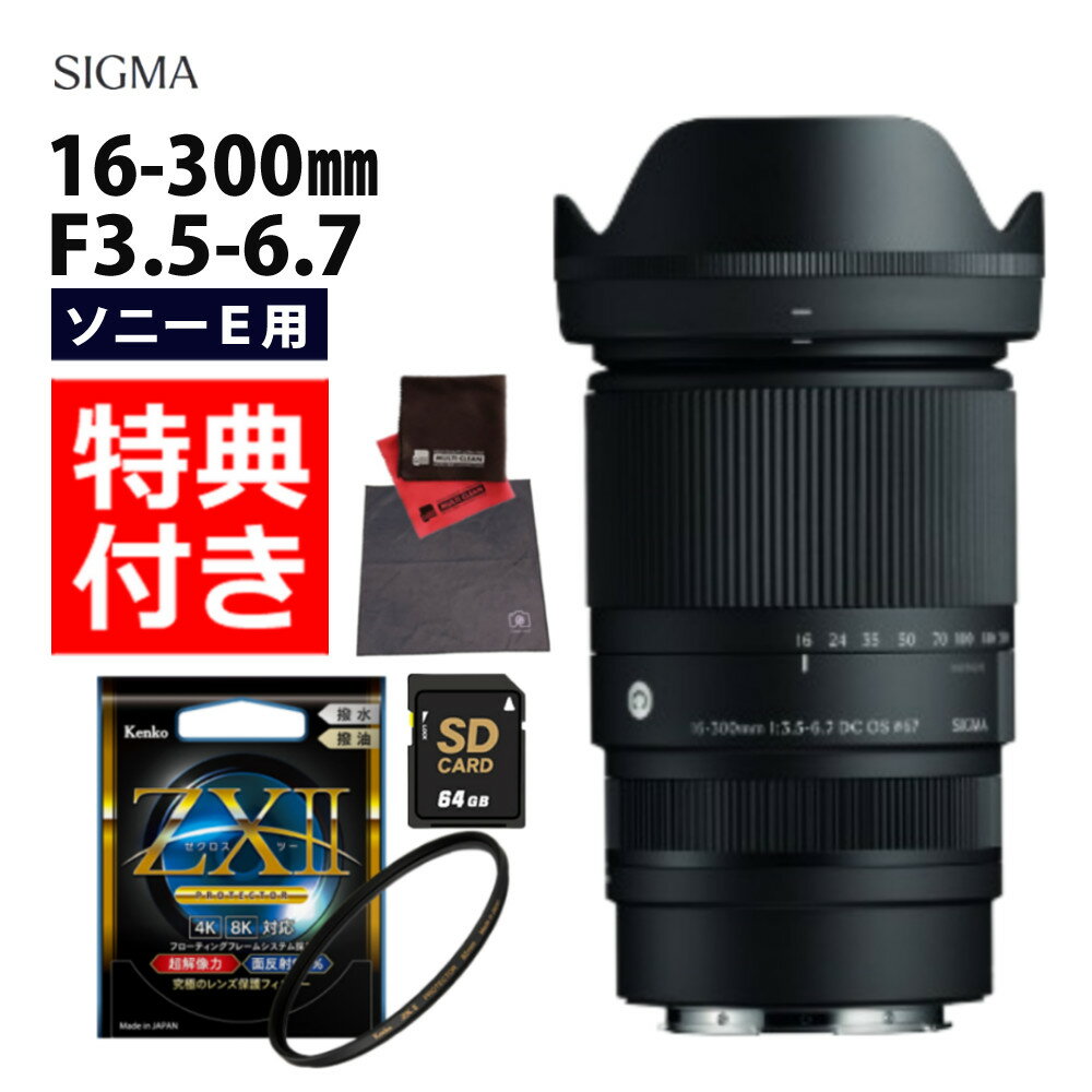 （レビューでレンズキャッププレゼント）【ケンコー高品質フィルターセット】シグマ 16-300mm F3.5-6.7..