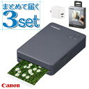 (用紙20枚&アダプターセット)キヤノン セルフィー QX20 グレー SELPHY \レビュー特典有/ プレゼント 収納 レシピ おしゃれ 可愛い ましかくサ...