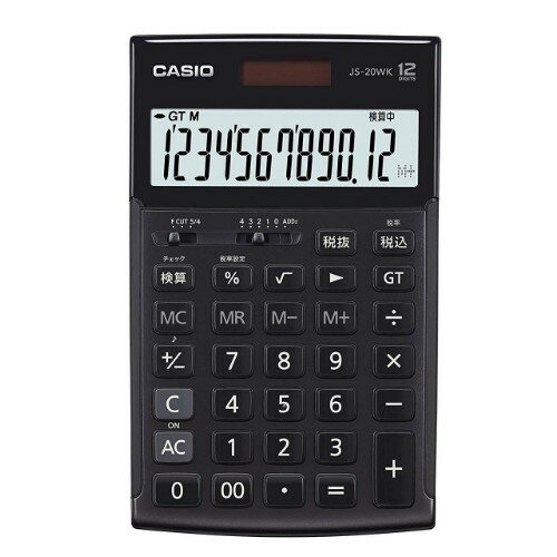 カシオ 本格実務電卓 JS-20WK-MBK-N モノトーンブラック [12桁][CASIO]（みつはぴ）