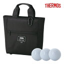 【保冷バッグ&ゴルフボールセット】THERMOS サーモス 保冷ラウンドトートバッグ クーラーバッグ ゴルフ ラウンドバッグ RFJ-001 ブラック ゴルフボ...
