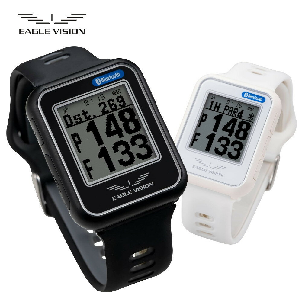 EAGLE VISION watch6 EV-236 ブラック ホワイト イーグルビジョン ウォッチ6 朝日ゴルフ 腕時計型 GPS..