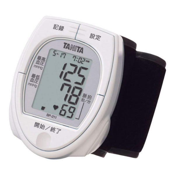 TANITA(タニタ) 【血圧計】BP-211-WH ホワイト 手首式血圧計 便利な時計機能付き（BP-210の後継機種）簡単操作のワンプッシュ測定（BP210/BP211/BP213)（みつはぴ）