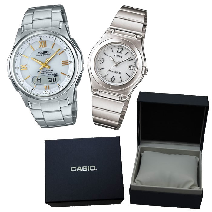 【カシオソーラー電波時計 ペア箱入りセット】 【国内正規品】 CASIO（カシオ） 【腕時計】 WVA-M630D-7A2JF・LWQ-10DJ-7A1JF ・時計ペア箱 通常 セット（みつはぴ）