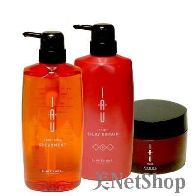 Lebel ルベル IAU イオ クレンジング クリアメント シャンプー 600ml&イオ クリーム シルキーリペア トリートメント600ml&イオマスク170...