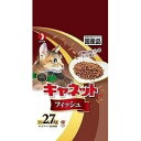 商品名キャネットチップ フィッシュ 2.7kg商品規格2.7kg商品説明国産第一号のドライ・キャットフードキャネットチップシリーズ。猫の大好きな魚と肉をベースに、フィッシュエキスをたっぷりブレンド。猫の健康維持に必要な各種栄養素をバランス良く配合。サクサクした食感、猫の食べやすいサイズに仕上げました賞味期限18ヶ月08600690使用方法　成分＜原材料＞穀類とうもろこし、コーングルテンミール、小麦粉、等)、肉類ミートミール、チキンミール、等)、豆類おから、脱脂大豆、等)、魚介類フィッシュミール、フィッシュエキス、等)、油脂類動物性油脂、ガンマーリノレン酸)、卵類ヨード卵粉末)、ビール酵母、ビタミン類A、D3、E、K3、B1、B2、パントテン酸、ナイアシン、B6、葉酸、ビオチン、B12、コリン、イノシトール)、ミネラル類カルシウム、リン、ナトリウム、カリウム、塩素、鉄、コバルト、銅、マンガン、亜鉛、ヨウ素)、アミノ酸類メチオニン、タウリン)、着色料赤102)、酸化防止剤ローズマリー抽出物、ミックストコフェロール)＜成分＞たんぱく質27.0%以上 脂質9.0%以上 粗繊維4.5%以下 粗灰分9.0%以下 水分10.0%以下＜エネルギー＞350Kcal／100g製造販売元ペットラインシリーズ　分類ペット用品区分ペット用品生産国日本　ご購入前に必ずご確認下さい　送料について当店では商品代金3,980円以上お買い上げの場合、送料無料となります。3,980円未満のご注文は送料一律890円頂戴しております。当社より配信するご注文確認メールにてご請求金額をご確認お願い申し上げます。また誠に申し訳ございませんが、沖縄県への発送はお受け致しかねます。在庫について在庫管理は定期的に行っておりますが他店舗でも販売している為、欠品が発生する場合があります。その場合はご注文数の減少・キャンセルが発生する場合があります。また、在庫の状況により、発送まで7日〜10日程かかる場合がございます。ご了承くださいませ。ご使用上の注意お肌や頭皮に傷・はれもの・湿疹等の異常があるときは、使用しないで下さい。目に入ったときは、すぐに洗い流して下さい。使用中や使用後に刺激等の異常があらわれたときは、使用を中止し、皮膚科専門医などへご相談をおすすめします。直射日光、高温を避けて保管してください。本品使用法以外の使用はしないで下さい。広告文責 株メディアート 048-954-5168