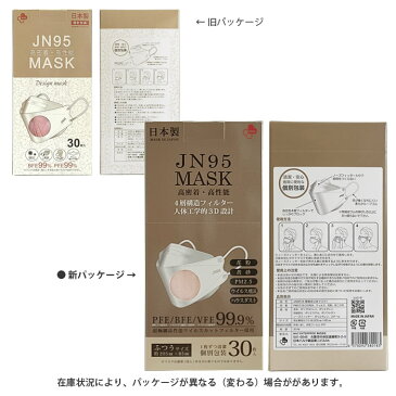 JN95 マスク 日本製 不織布 使い捨て 個別包装 30枚入り ピンク 高性能マスク 立体構造 4層 3D高性能マスク ピンク マスク 呼吸しやすい 息苦しくない 小顔効果 JN95 KF94 N95 メンズ レディース