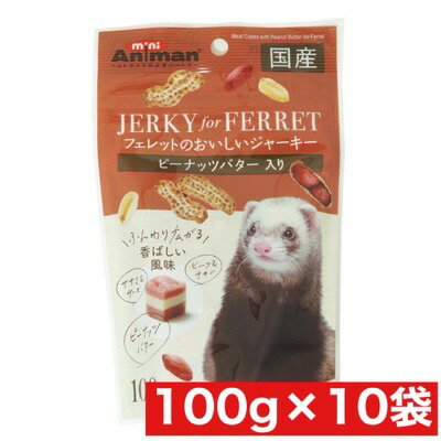 ドギーマンハヤシ フェレット のおいしいジャーキー ピーナッツバター入り 100g ×10袋セット まとめ買い 小動物 おやつ 天然消臭成分