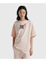 (W)フロントフラワー半袖Tシャツ・カットソー BENETTON (UNITED COLORS OF BENETTON.) ベネトン(ユナイテッド カラーズ オブ ベネトン) トップス カットソー・Tシャツ ピンク ホワイト ブルー