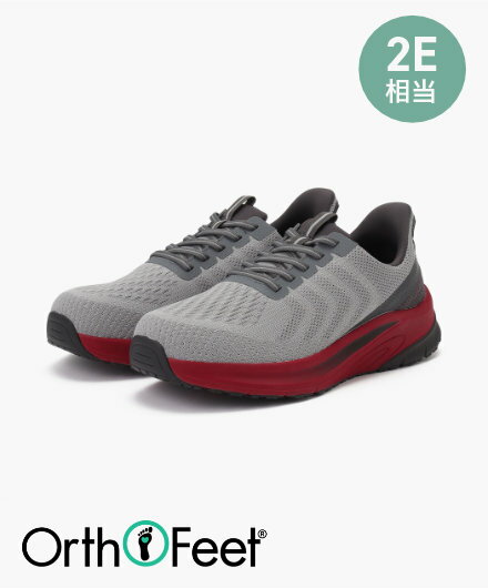 [ オーソフィート ] ティロス ミディアム グレー レッド テキスタイル シューズ メンズ OF20026202 送..