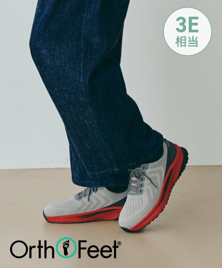 [ オーソフィート ] ティロス ワイド グレー レッド テキスタイル シューズ メンズ OF20026203 送料無料