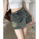 ラップスカート風デニムショートパンツ春夏美脚 韓国風 夏 細見え ボトムス パンツ レディース