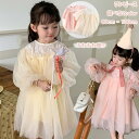 ワンピース 子供服 キッズ レース チュール 女の子 ガールズ 姫様 ふわふわ おしゃれ 可愛い 女児 半袖 パーティードレス 子供用 学生 ドレス 入学式 卒業式(4)