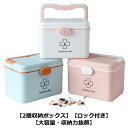 薬箱 北欧風 シンプル 2層 取っ手付 大容量 薬ケース 救急ボックス 緊急BOX 救急箱 薬収納 小物入れ インテリア 道具箱 収納ケース 家庭用 薬入れ 災害用 防災用(4)