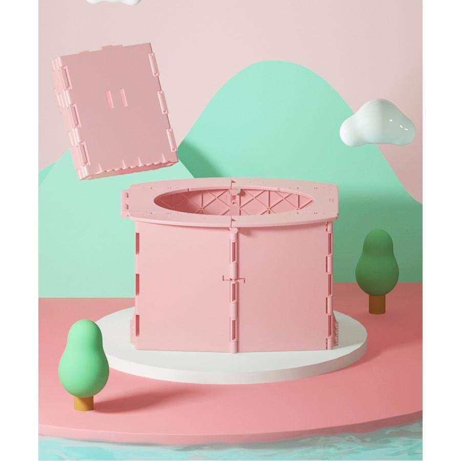 簡単トイレ キッズ用 折りたたみ式 簡易ポータブルトイレ 緊急トイレ 車載 処理袋付き 水洗いOK 非常用 地震 防災用品 防災グッズ 災害 キャンプ アウトドア