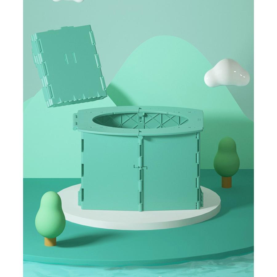 簡単トイレ キッズ用 折りたたみ式 簡易ポータブルトイレ 緊急トイレ 車載 処理袋付き 水洗いOK 非常用 地震 防災用品 防災グッズ 災害 キャンプ アウトドア