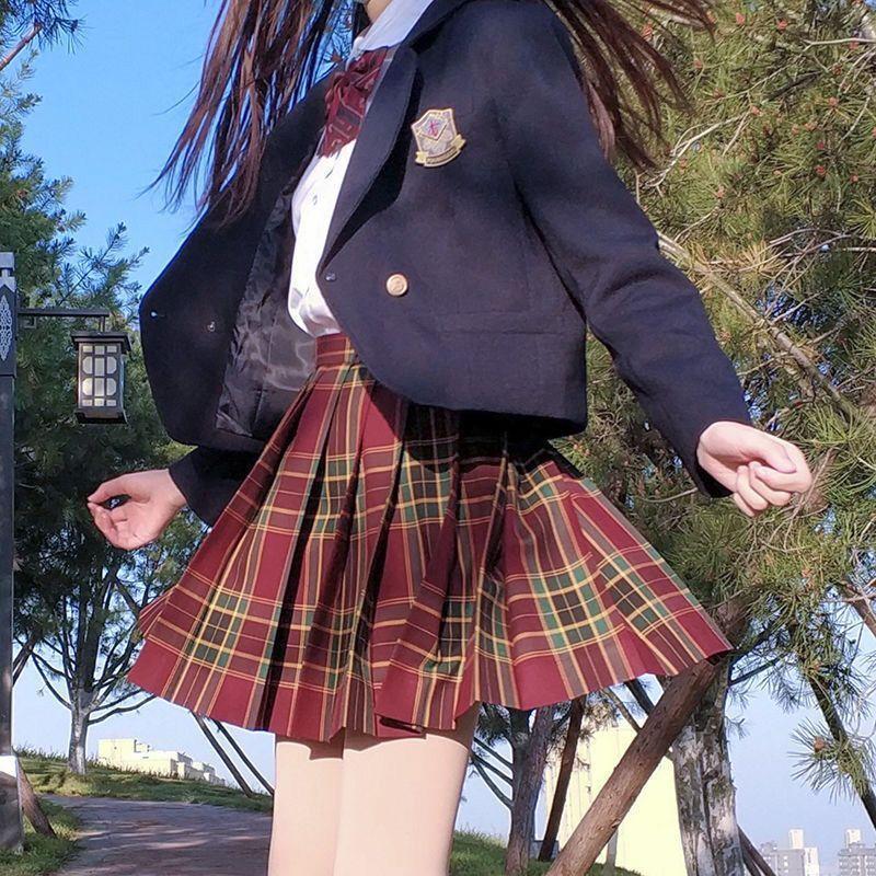 入学式 卒業式フォーマルスーツ 5点セット 卒服 女の子 お受験 プリーツスカート スクール JK制服 スカート発表会 チェック柄 女子 高校生 ジュニアスタイル