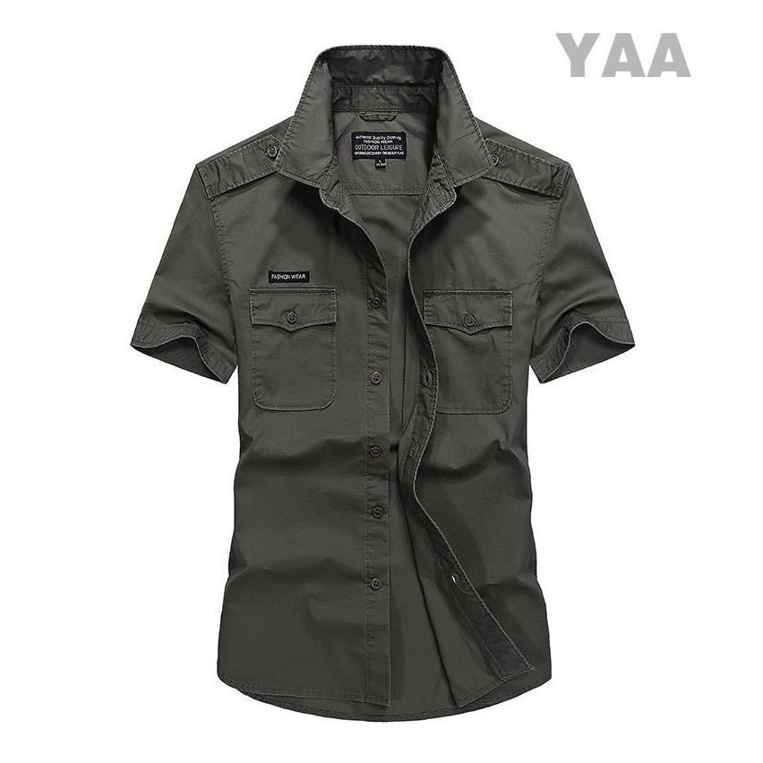 ミリタリー ワークシャツ 半袖シャツ メンズ シャツ 無地 カジュアル アウトドア 登山ウェア 夏