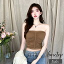 ベアトップ チューブトップ レディース 女性用 トップス カットソー シャーリング ギャザー 肩出し 無地 シンプル おしゃれ カジュアル タイト ブ