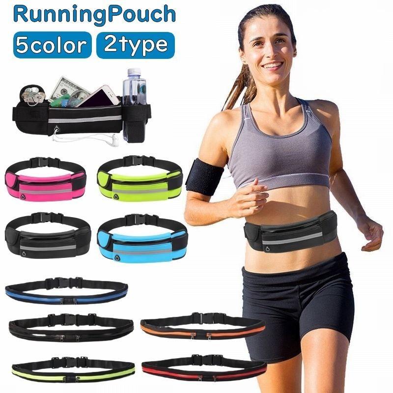 ランニングポーチ ウエストポーチ ヒップバッグ メンズ レディース スマホ 5.5インチ対応 ランニングバッグ スマートフォン 携帯 イヤホンホール