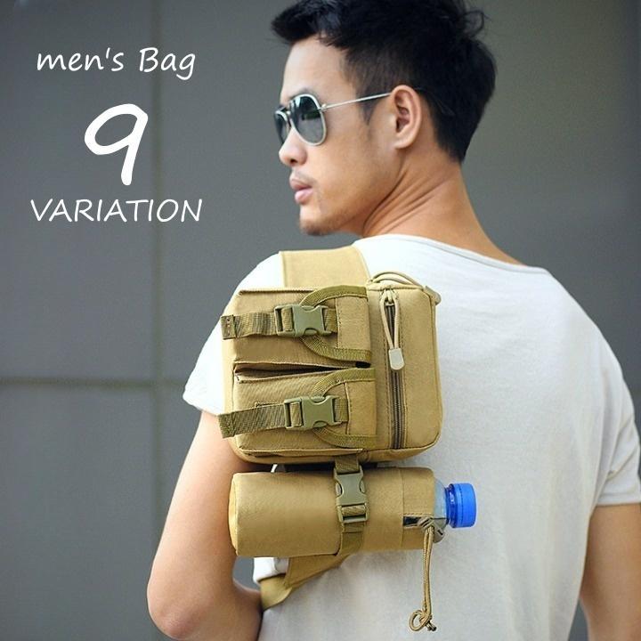 ウエストバッグ メンズ バッグ 鞄 ボディバッグ ウエストポーチ 迷彩 アーミー ミリタリー かっこいい おしゃれ ボトル 水筒 キャンプ アウトドア