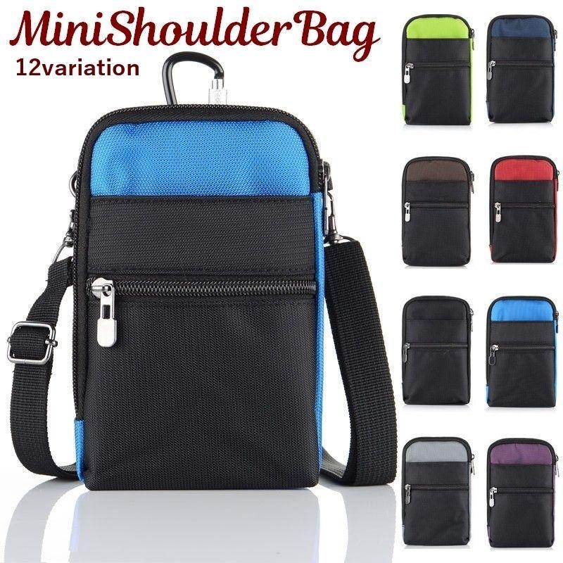 ミニショルダーバッグ スマホポーチ サコッシュ ミニポーチ 3WAY ベルトポーチ ぺルトバッグ 防水 カラビナ付き 男女兼用 ユニセックス メンズ