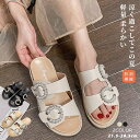 スリッパ サンダル アウトドア レディース 厚底 フラットサンダル ビジューサンダル コンフォート サンダル おしゃれ 軽量 痛くない ビーチサンダル シューズ