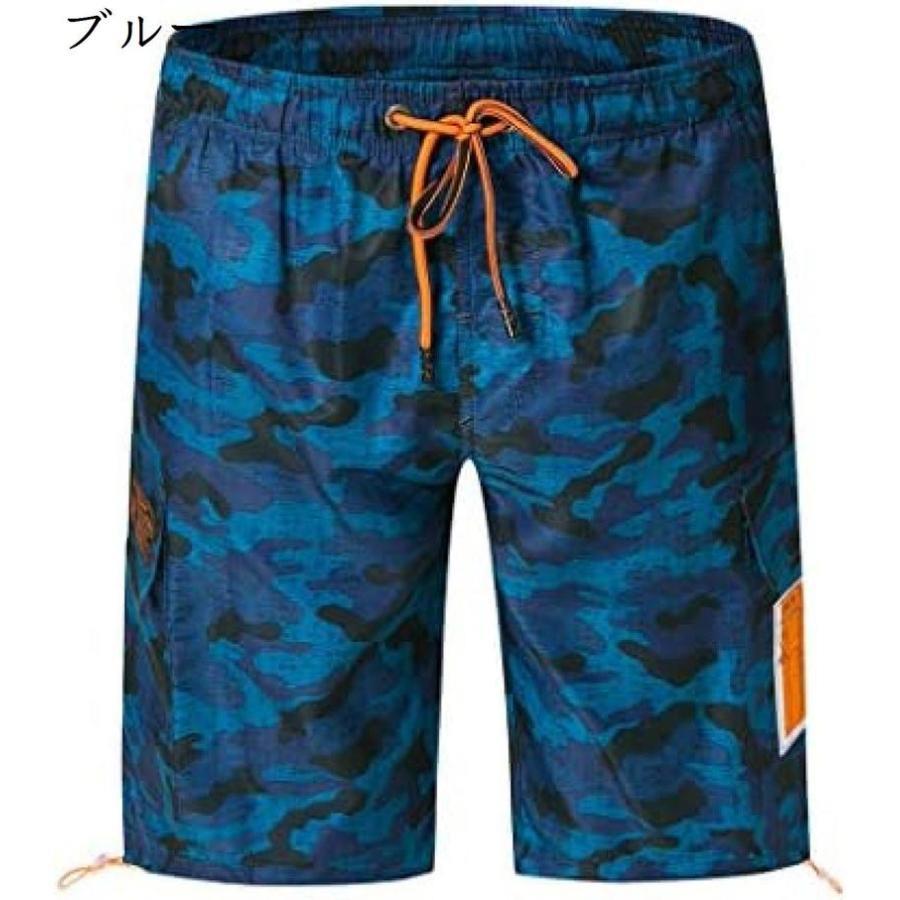 海水パンツ メンズ 水着 サーフパンツ 迷彩 柄 インナー付き 通気 速乾 ハーフパンツ 水陸両用 ボートショーツ ボードショーツ 通気