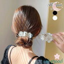 ヘアクリップ フラワー ヘアアクセサリー バナナクリップ レディース 花 和風 レトロ モダン 2本爪 バンスクリップ 大きめ 髪留め 髪飾り 大人 上品 キレイめ