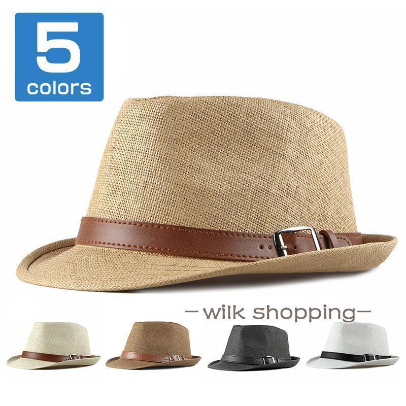 麦わら帽子 中折れハット ハット ストローハット メンズ ハット 帽子 レディース UV対策 紫外線カット シンプル トレンド 大人