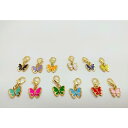 【1ケ】蝶々 マスク チャーム バッグ チャーム キーホルダー 金具 アクセサリー カニカン付【内径5mm】