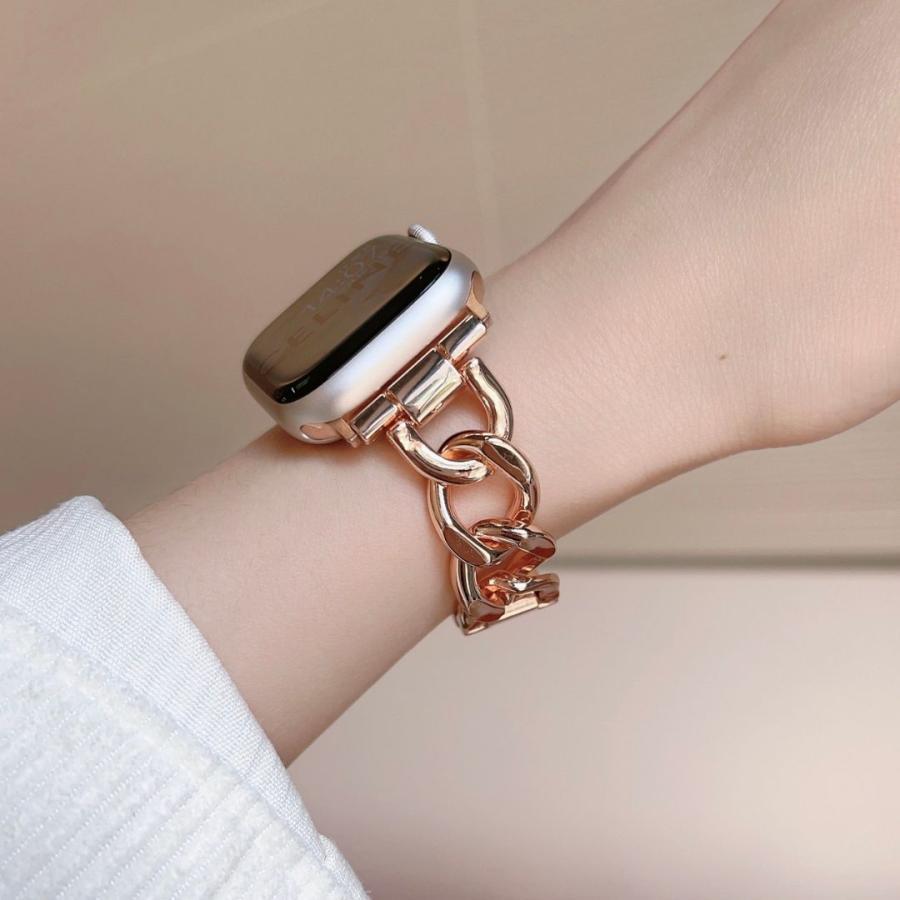 アップルウォッチ バンド レディース チェーン スリム 女性 ベルト 調整 簡単 替え 交換ベルト 46mm 49mm 41mm 42mm40mm 44mm 45mm Series10 9 8 7 6 5 4 3 2