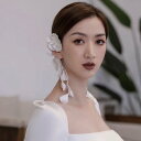 ヘッドコサージュ 2個セット ヘアアクセサリー ヘッドドレス ブライダル 髪飾り レディース 女性 フェイクパール お花 フラワーモチーフ 上品 華や