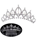 ティアラ ヘアアクセサリー ヘッドドレス 髪飾り レディース コームタイプ ブライダル 結婚式 ウエディング パール調 ラインストーン おしゃれ 前撮