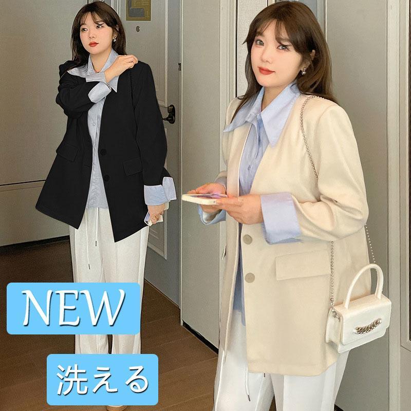 テーラード ジャケット レディース 通勤 春 秋 長袖 単品 スーツジャケット オフィス 無地 洗える カジュアル 大人 冷房対策 速乾 入学式 卒業式 重ね着風 新作