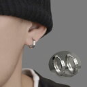 ピアス メンズ フープピアス アクセサリー 男性用 リングタイプ シルバーカラー ローマ数字 カッティング リング おしゃれ かっこいい ギフト プレ
