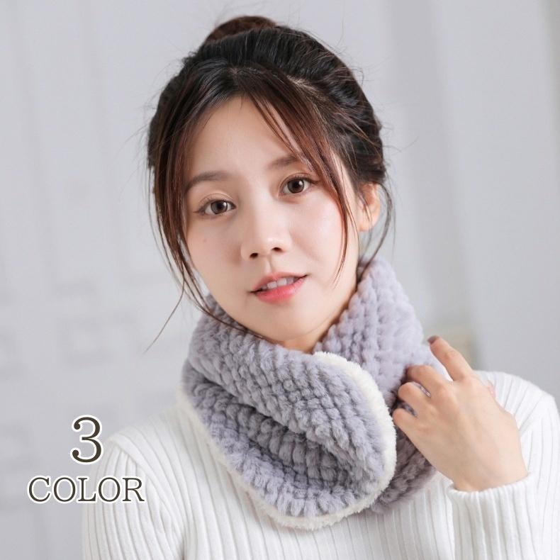 ネックウォーマー レディース フェイクファー ボタン ボタン式 ふわふわ かわいい おしゃれ あったか ..
