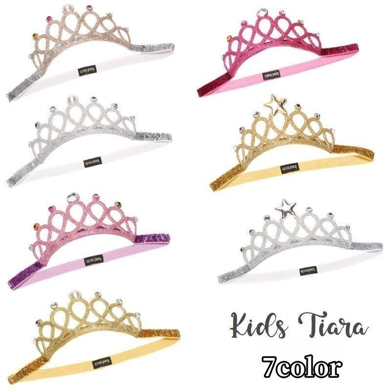ティアラ ヘアバンド キッズ 子供用 ヘアアクセサリー 髪飾り ラインストーン ラメ 王冠 クラウン カチ..